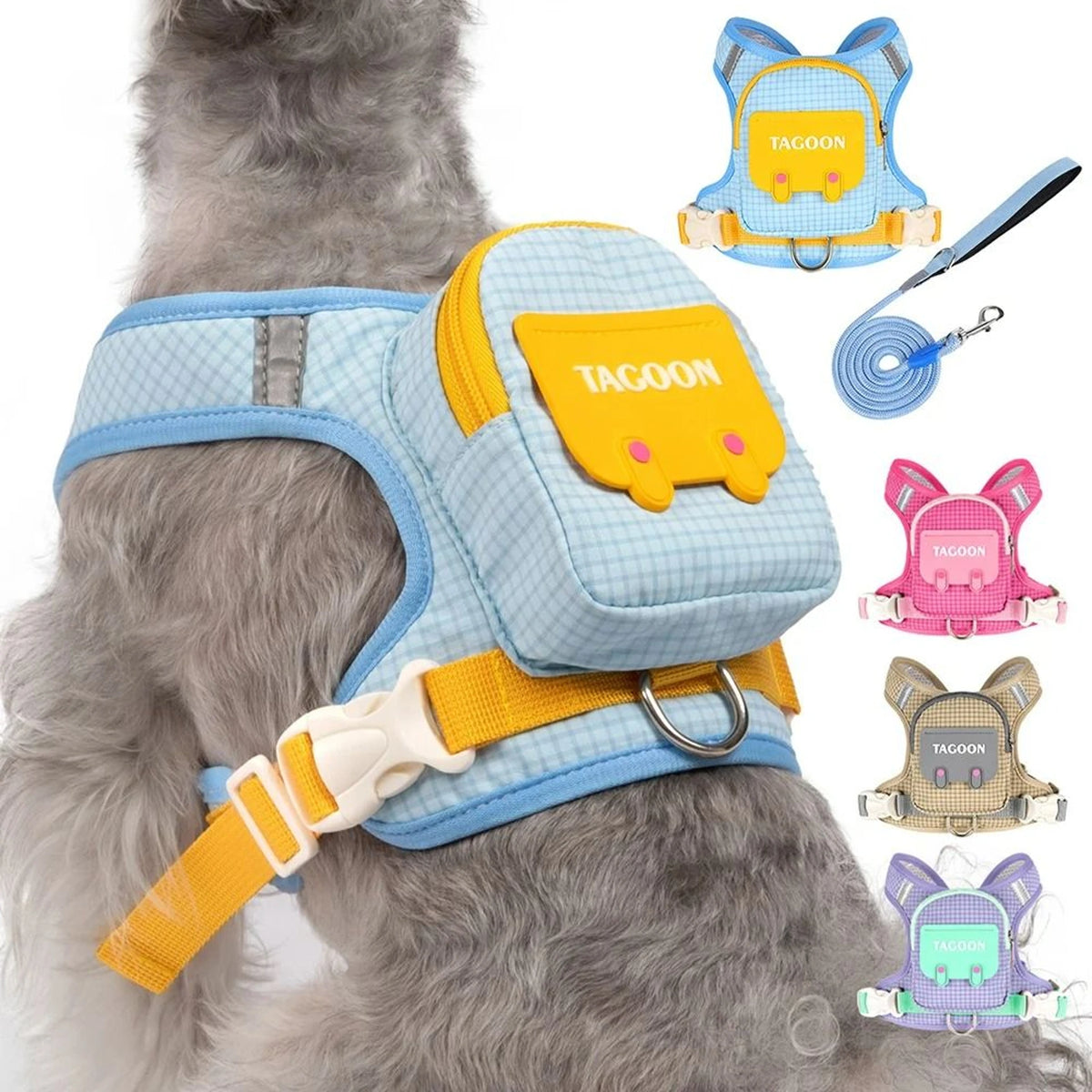 Adventure Pet Harness & Backpack Set – Reflective Escape-Proof Walking Vest