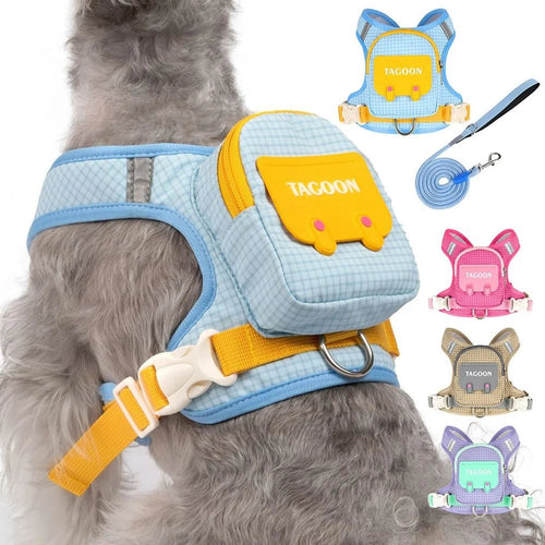 Adventure Pet Harness & Backpack Set – Reflective Escape-Proof Walking Vest
