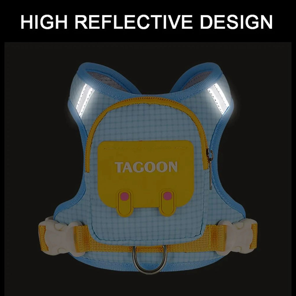 Adventure Pet Harness & Backpack Set – Reflective Escape-Proof Walking Vest