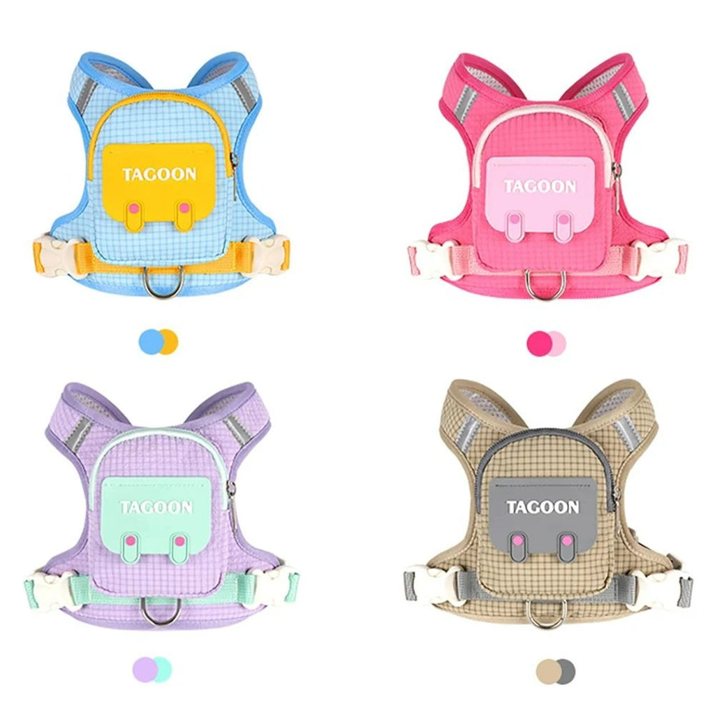 Adventure Pet Harness & Backpack Set – Reflective Escape-Proof Walking Vest